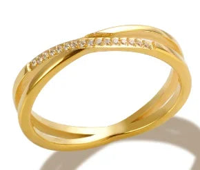 Rhinestone Stainless Steel Ring for Women