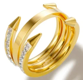Crystal Zircon Stainless Steel Ring for Women