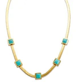 Square Pendant Stainless Steel Necklace for Women