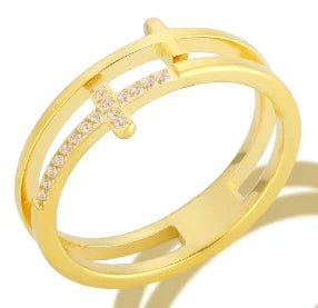 Rhinestone Stainless Steel Ring for Women