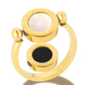 Rhinestone Stainless Steel Ring for Women