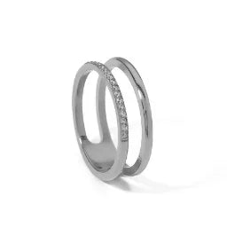 Rhinestone Stainless Steel Ring for Women