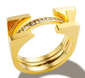 Rhinestone Stainless Steel Ring for Women