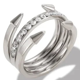 Crystal Zircon Stainless Steel Ring for Women
