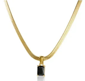 Square Pendant Stainless Steel Necklace for Women