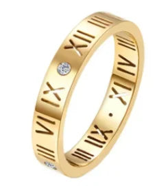 Crystal Zircon Stainless Steel Ring for Women
