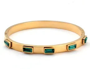 Stainless Steel Crystal Cuff Bracelet for Women