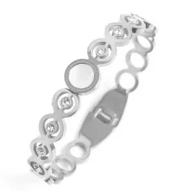 Stainless Steel Crystal Cuff Bracelet for Women