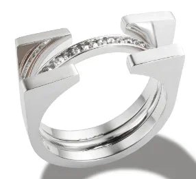 Rhinestone Stainless Steel Ring for Women