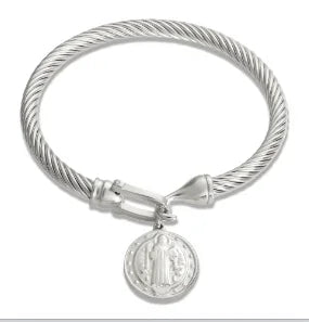Stainless Steel Crystal Cuff Bracelet for Women