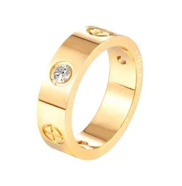 Crystal Zircon Stainless Steel Ring for Women