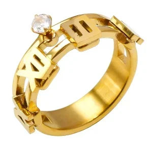 Rhinestone Stainless Steel Ring for Women