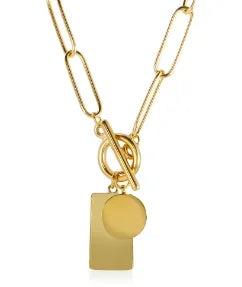 Square Pendant Stainless Steel Necklace for Women