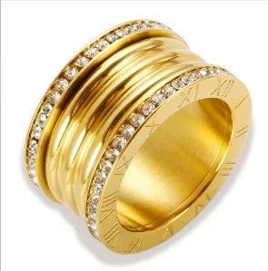 Crystal Zircon Stainless Steel Ring for Women