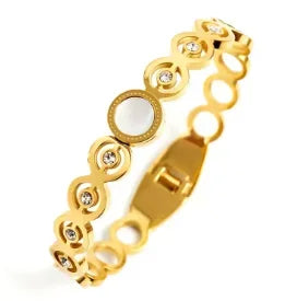 Stainless Steel Crystal Cuff Bracelet for Women