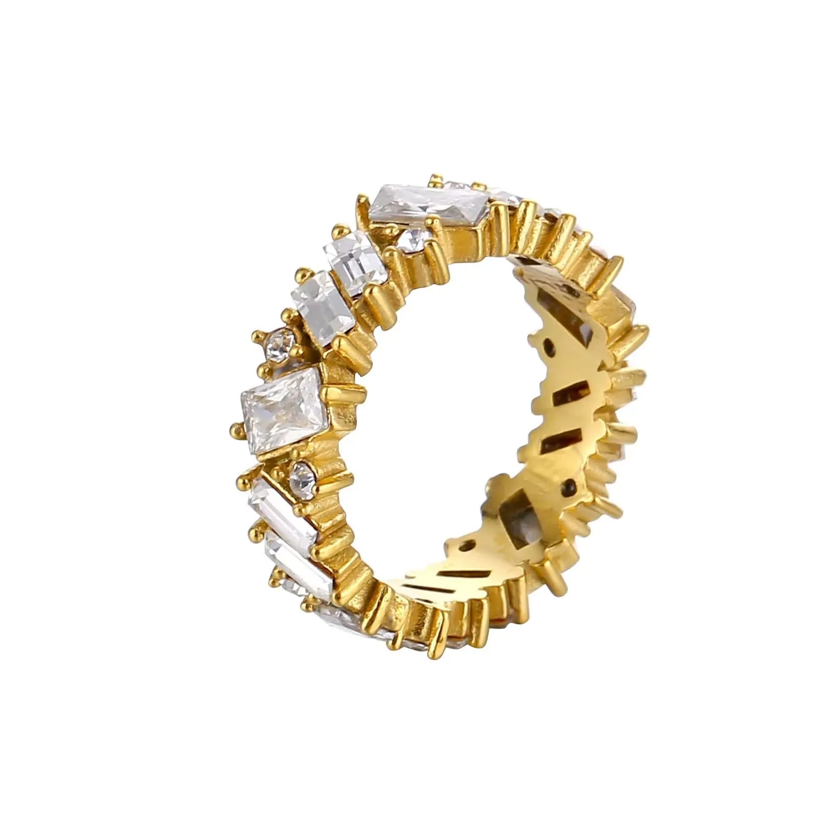 Rhinestone Stainless Steel Ring for Women