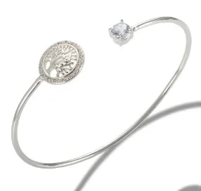 Stainless Steel Crystal Cuff Bracelet for Women