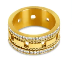 Rhinestone Stainless Steel Ring for Women