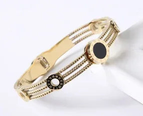 Stainless Steel Crystal Cuff Bracelet for Women