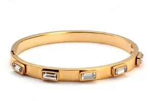 Stainless Steel Crystal Cuff Bracelet for Women