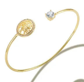 Stainless Steel Crystal Cuff Bracelet for Women