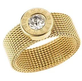Crystal Zircon Stainless Steel Ring for Women