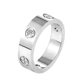 Crystal Zircon Stainless Steel Ring for Women