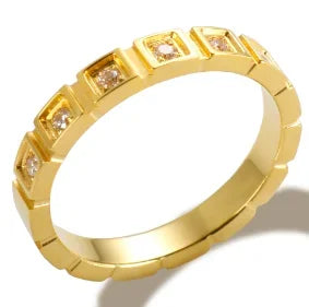 Crystal Zircon Stainless Steel Ring for Women