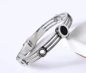 Stainless Steel Crystal Cuff Bracelet for Women