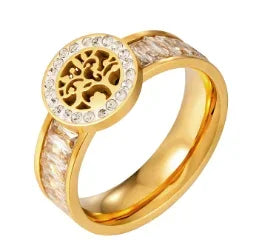 Rhinestone Stainless Steel Ring for Women