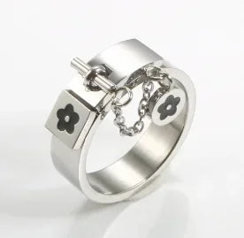Crystal Zircon Stainless Steel Ring for Women