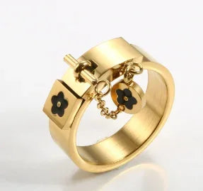 Crystal Zircon Stainless Steel Ring for Women