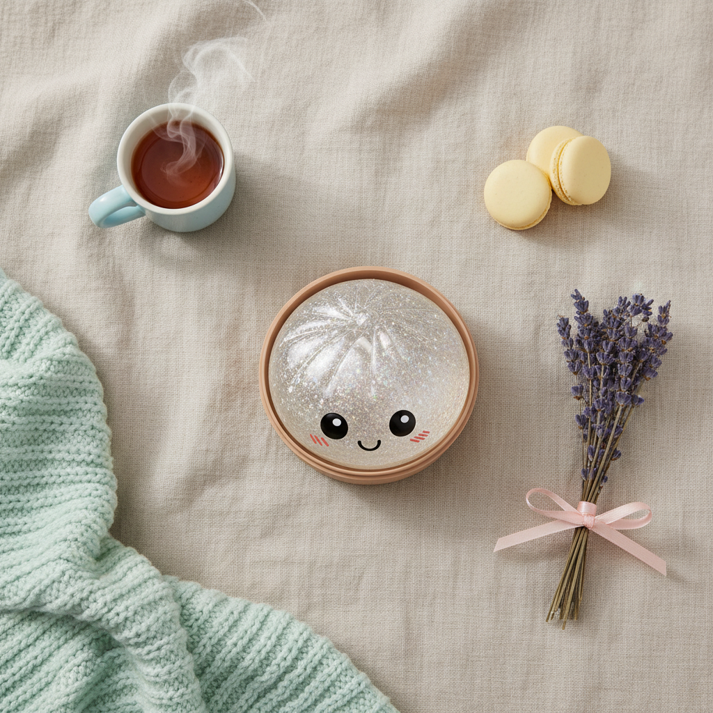 Dumpling Stress Ball - Lifestyle Flat Lay